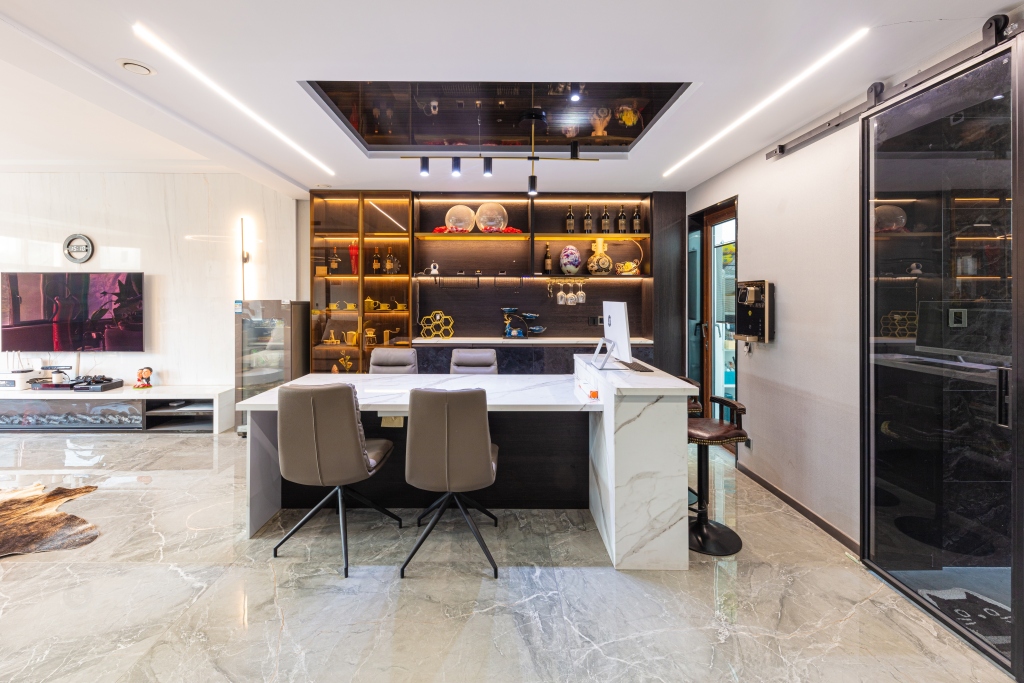 时尚简约精装家庭酒水间版权图片下载