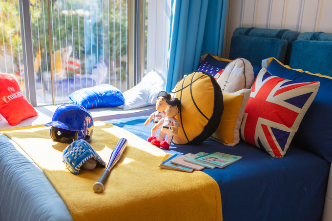 卡通儿童房床上用品近景图