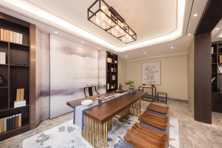 新中式实木家具客厅高清图版权图片下载