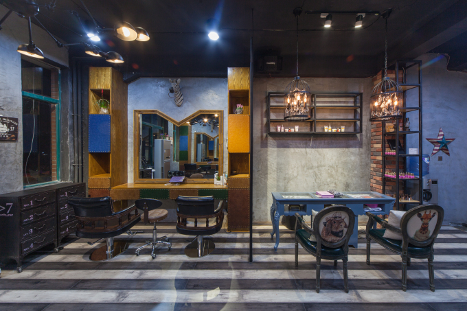 高档洗护理发店休闲等候区