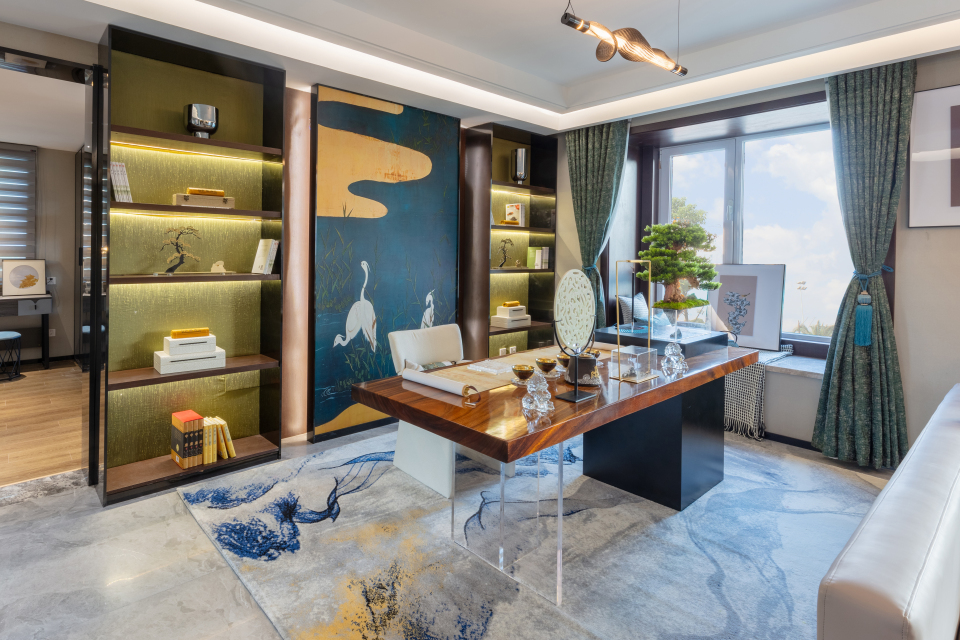 实木书柜办公书房图片