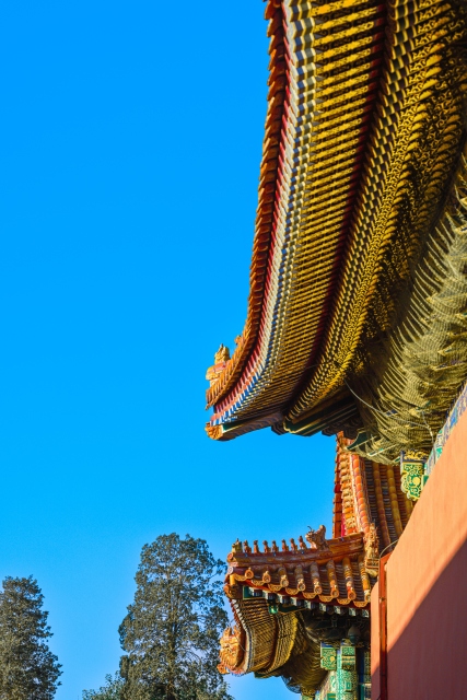 古代古风建筑外围屋檐特写