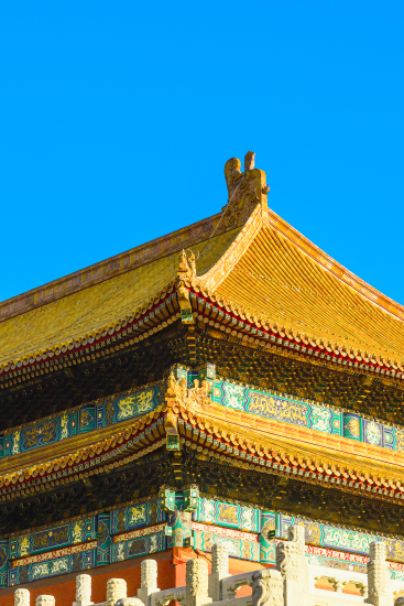 古代古建筑故宫房顶照片