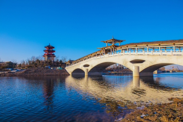 城市公园桥梁建筑高清图