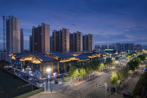商业街商业中心夜景图