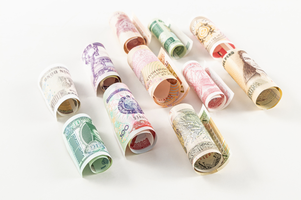 世界货币纸币实拍特写图