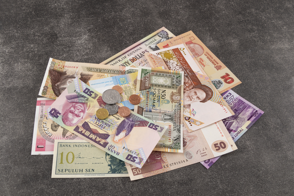 世界交易货币纸币特写图版权图片下载