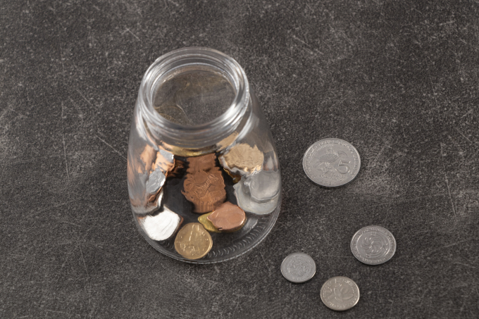 玻璃罐外币硬币钱币高清图