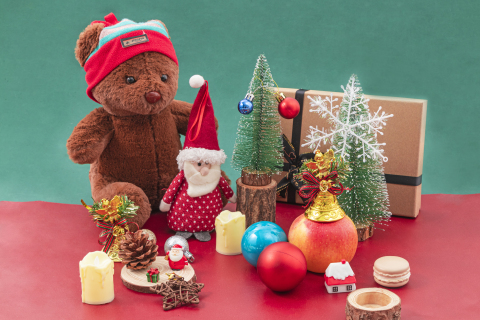 圣诞节玩具熊雪人礼物高清图