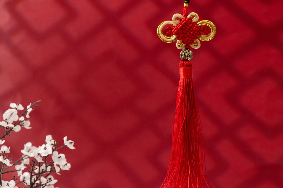 冬季梅花新年喜庆中国结图片