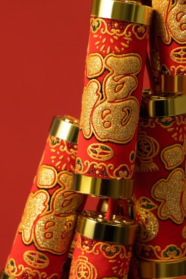 喜迎兔年春节爆竹实拍图