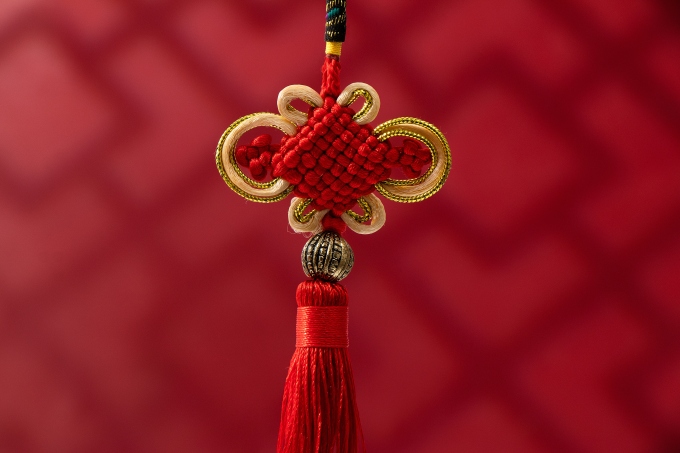 编制金边中国结图片局部图