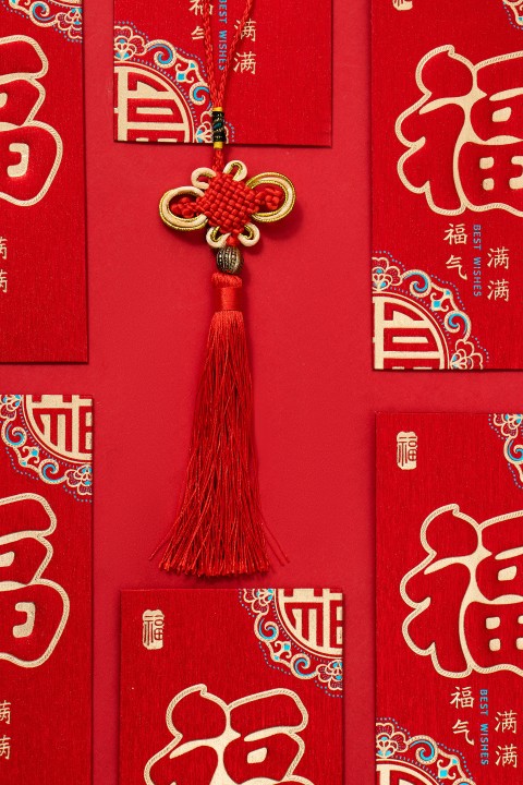 大红包传统手工艺中国结高清图版权图片下载