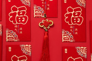 手工编织工艺品中国结红包近景高清图