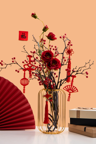 新春祝福花瓶展示图