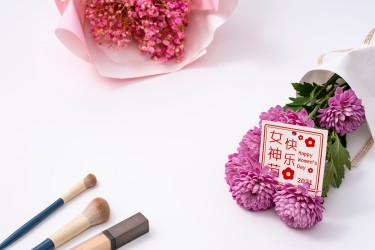 紫色菊花女神节礼物实拍图
