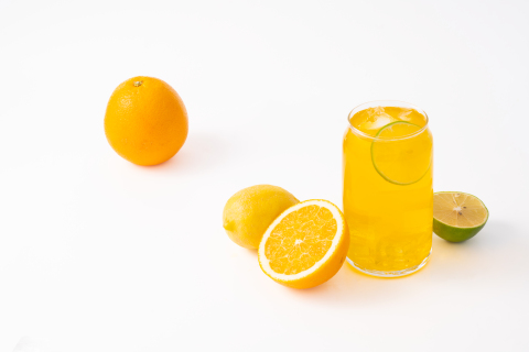 新鲜柠檬香橙气泡果茶图片