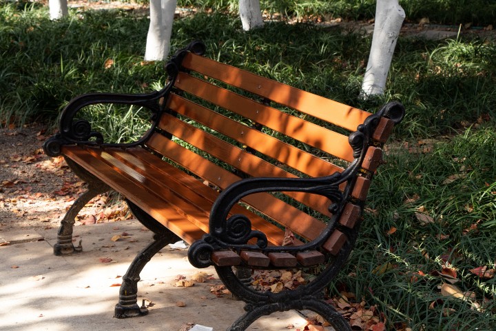 户外植物园休闲座椅实拍图版权图片下载
