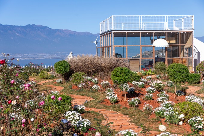 观景房户外度假度鲜花实拍图