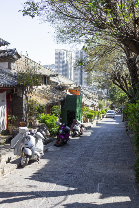 新新农村乡镇道路风景图版权图片下载