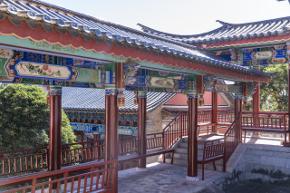 亭台楼阁中式古典建筑长廊图