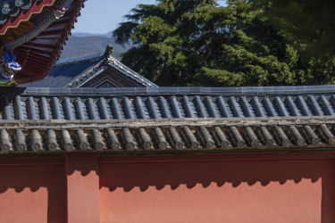 中式建筑红墙中国风围墙图