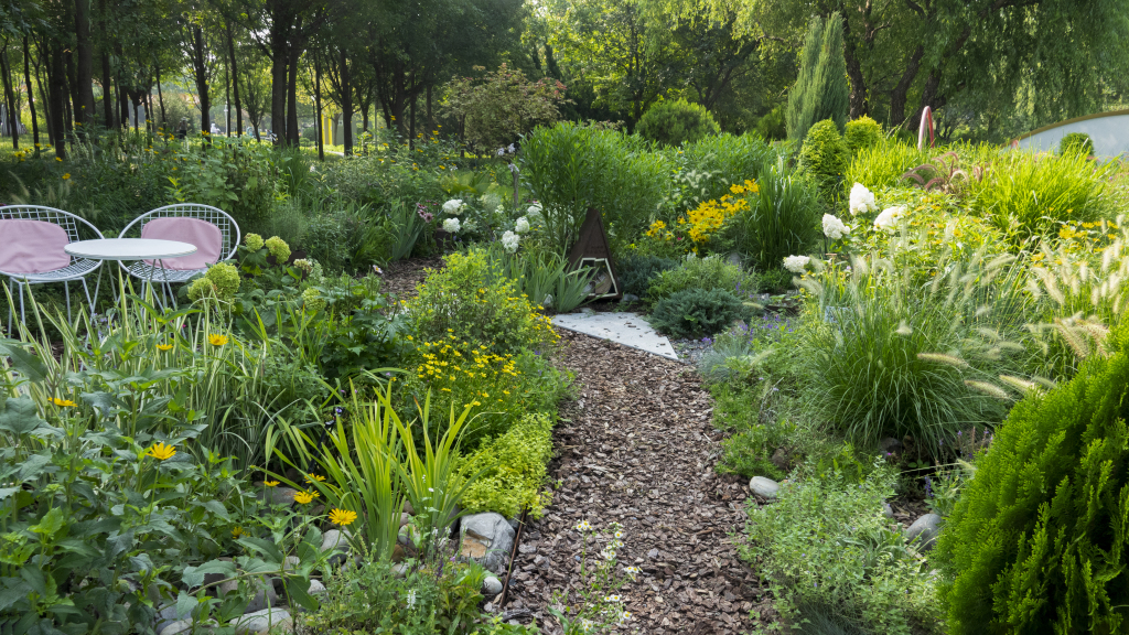 城市公园绿植小路版权图片下载