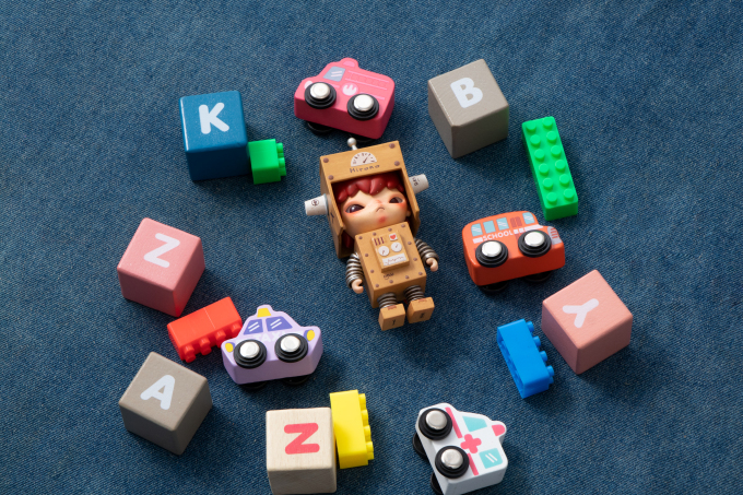 字母小车彩色积木高清图