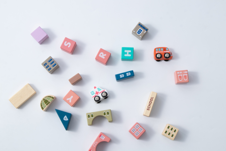 幼儿教育积木俯拍高清图