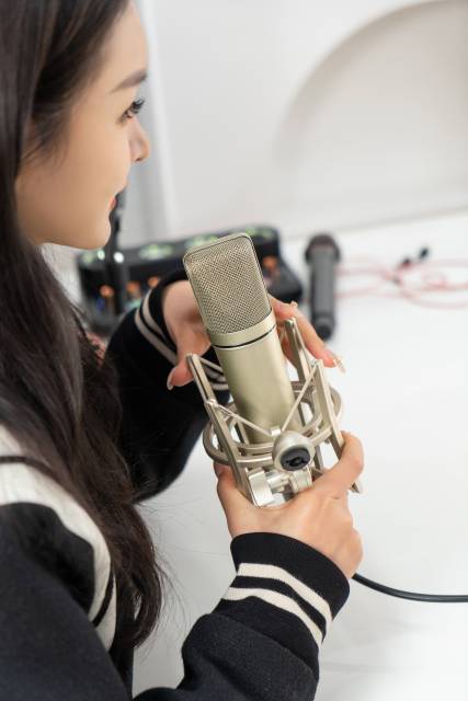 手拿话筒直播工具特写图