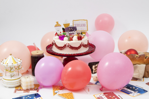 儿童生日蛋糕派对气球实拍图