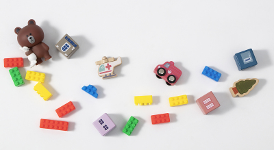 儿童玩具益智彩色积木智力实拍图