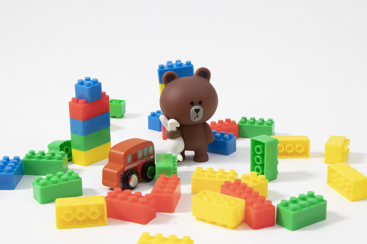 积木布朗熊玩具高清图版权图片下载