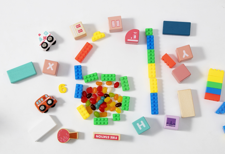 彩色混搭积木组合宝宝玩具实拍图版权图片下载