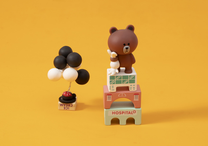 可爱小熊气球摆件童趣积木实拍图版权图片下载