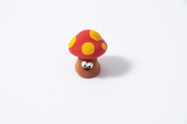红色小蘑菇太空泥植物玩具图片