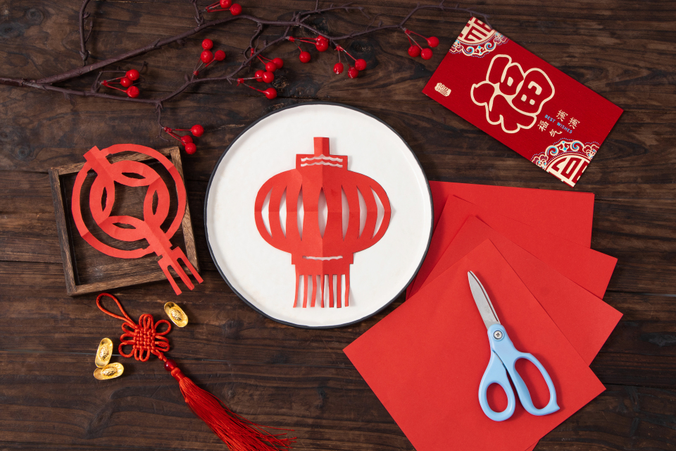 金元宝红包灯笼剪纸高清图