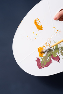 绘画初学者调色实拍图