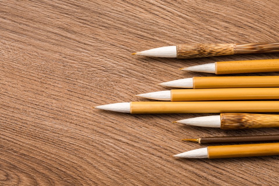 书法笔兼毫毛笔高清图