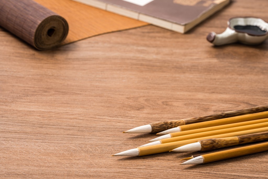 毛笔兼毫套装高清图版权图片下载