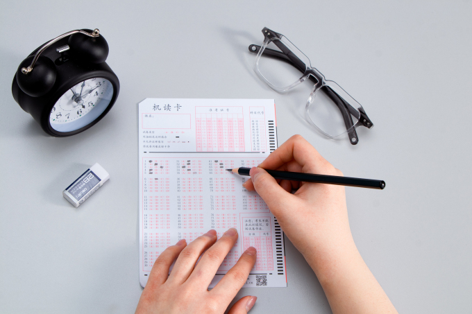 学生计时课堂测验答题卡实拍图