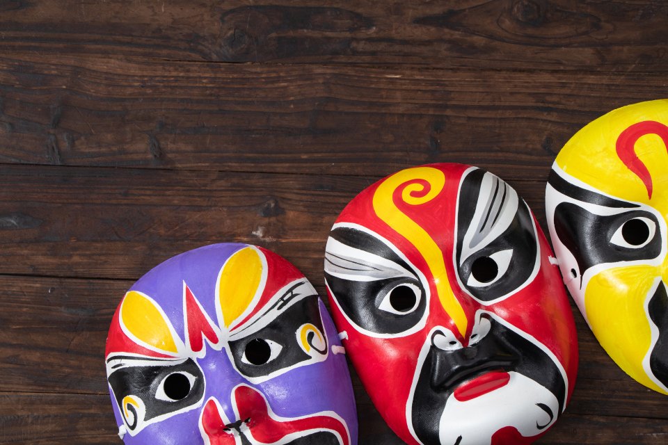 手工制作京剧脸谱面具高清图