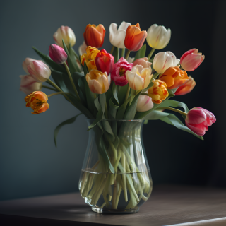 盛开的郁金香花束摄影高清图