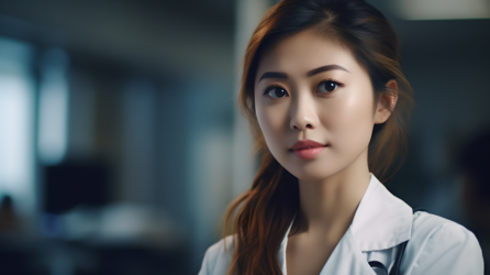 漂亮的亚洲女医生正装照高清图