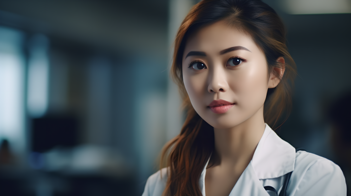 漂亮的亚洲女医生正装照高清图版权图片下载