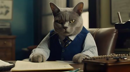 蓝猫侦探绅士风格办公室高清图