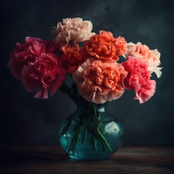 花瓶里盛开的康乃馨图片高清图