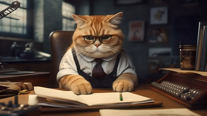 加菲猫侦探绅士风格高清图版权图片下载