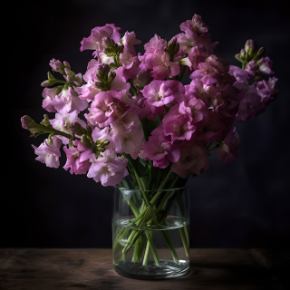 紫丁香花瓶摄影图片高清图