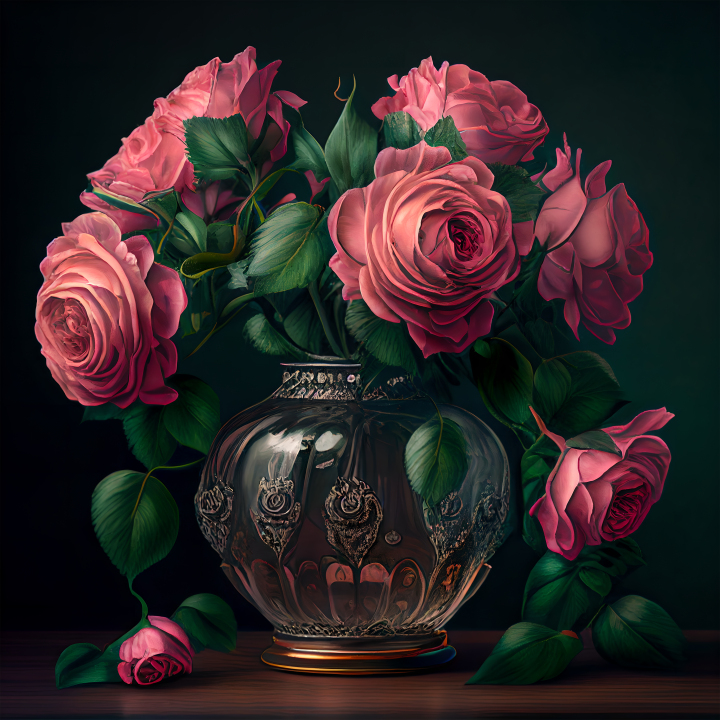 粉色玫瑰花束高清实拍图版权图片下载